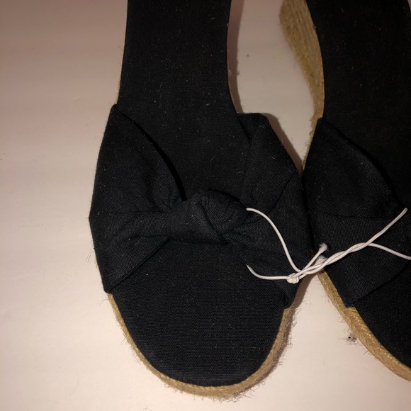 NWOT Old Navy Knotted Bow Canvas Espadrille Wedges - Picture 3 of 7